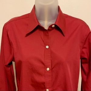 Brooks Brothers Fitted Non-Iron Button-Down Shirt, Red, Size 6